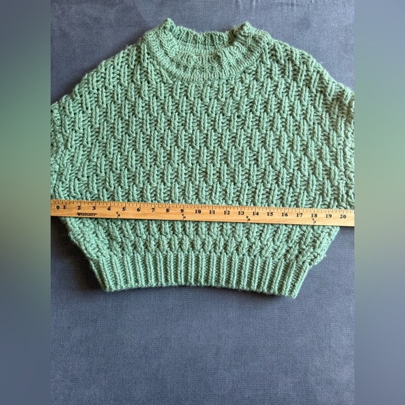Universal Thread Knit Sweater Women’s SZ XS Green Chunky Crew Neck Oversized - Picture 6 of 7